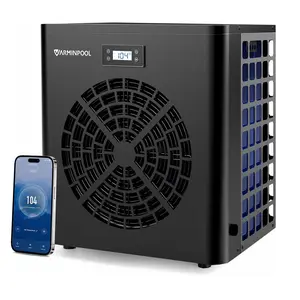 16000 BTU Swimming Pool Heat Pump 5400 Gallon Electric Pool Heater for Above Ground Pool 5KW Heating or Cooling WiFi Control Timer Pool Heater 120V 60Hz