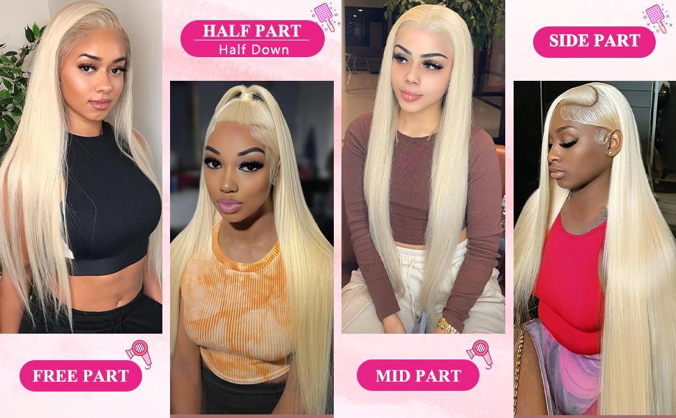 Tuneful 13X6 Lace Front Wig Human Hair 180% Density 613 Blonde Straight HD Transparent Lace Frontal Wigs Human Hair Pre Plucked with Baby Hair 40 Inch Blonde Wigs Human Hair