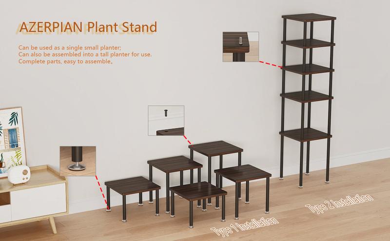 5 Pack Indoor Plant Stand Pot and DIY Tall Metal Flower Stand for Multiple Plant for Patio Balcony Garden, Black+White Deals For You Days