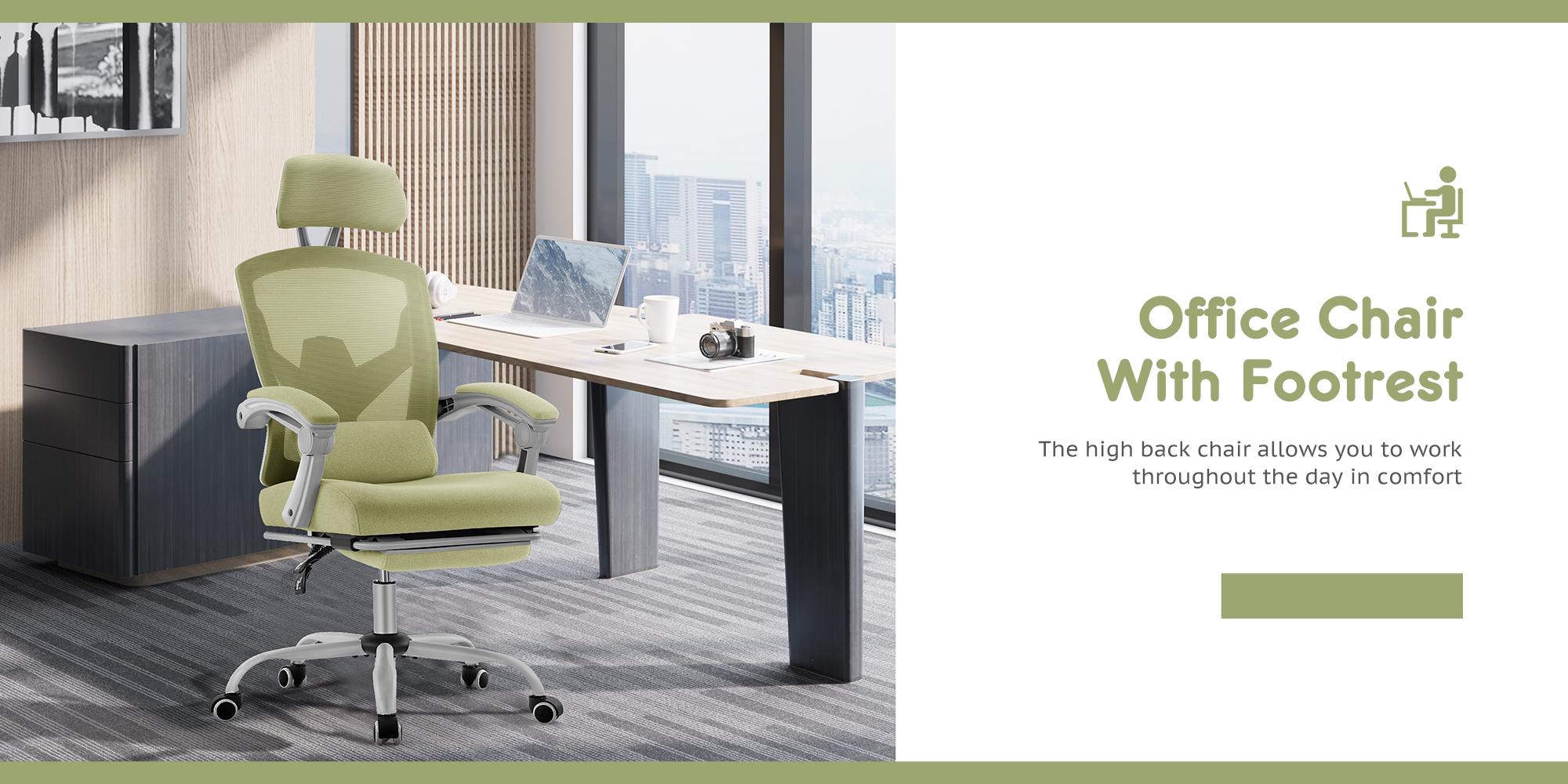 Furnest Armchairs Office Computer Desk Chair, Ergonomic High-Back Mesh Rolling Work Swivel Chairs with Wheels, Comfy Arms for Home and Work