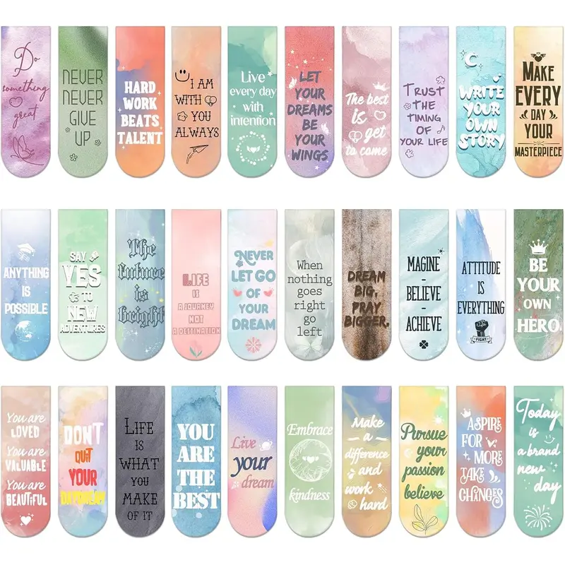 30PCS Cute Magnet Bookmark Clips for Women, Men, Kids  Teachers  Graduation Inspirational Bookmarks