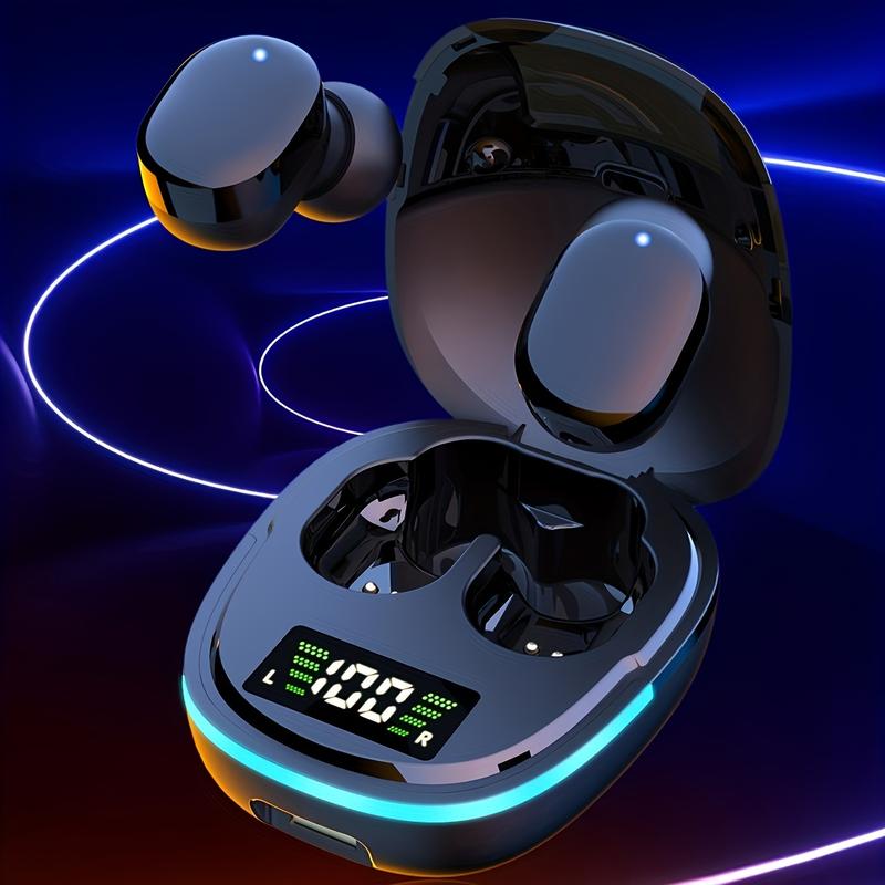 Wireless Earbuds with Digital Battery Display - See Left/Right/Case %， Auto Connect， IPX4 Waterproof & LED Lights