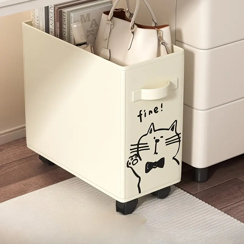 Under Desk Rolling Storage Cart, Mobile Office Organizer for Supplies and Accessories, Space-Saving Cart with Wheels