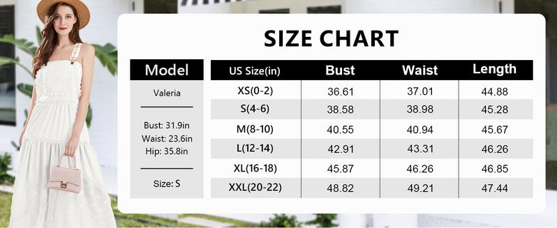 Ebossy Women's Basic Minimalist Sleeveless Laced Embroidered Tulle Bib Dress Casual Loose Adjustable Straps Maxi Dress Womenswear Boho Style Ebossy Women's Basic Minimalist Sleeveless Laced Embroidered Tulle Bib Dress Casual Loose Adjustable Straps Maxi Dress Womenswear Boho Style