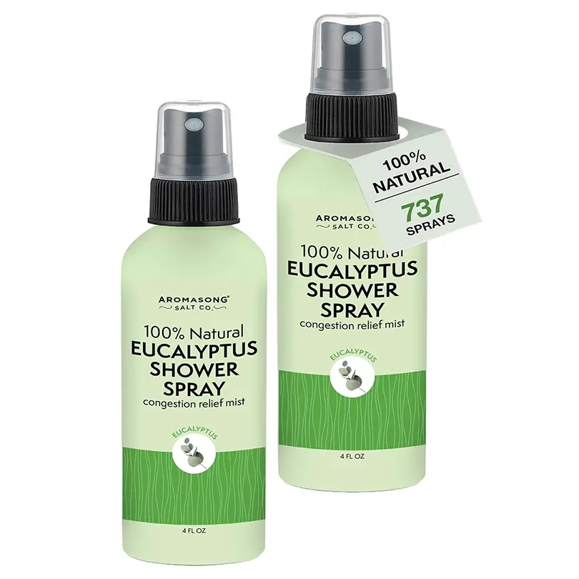 Aromasong Concentrated Pure Eucalyptus Scent Aromatherapy Shower Spray - Chemical-Free Natural Ingredients, Refreshing Soothing Relaxation, Travel Size, 2-Pack (2 Bottles)