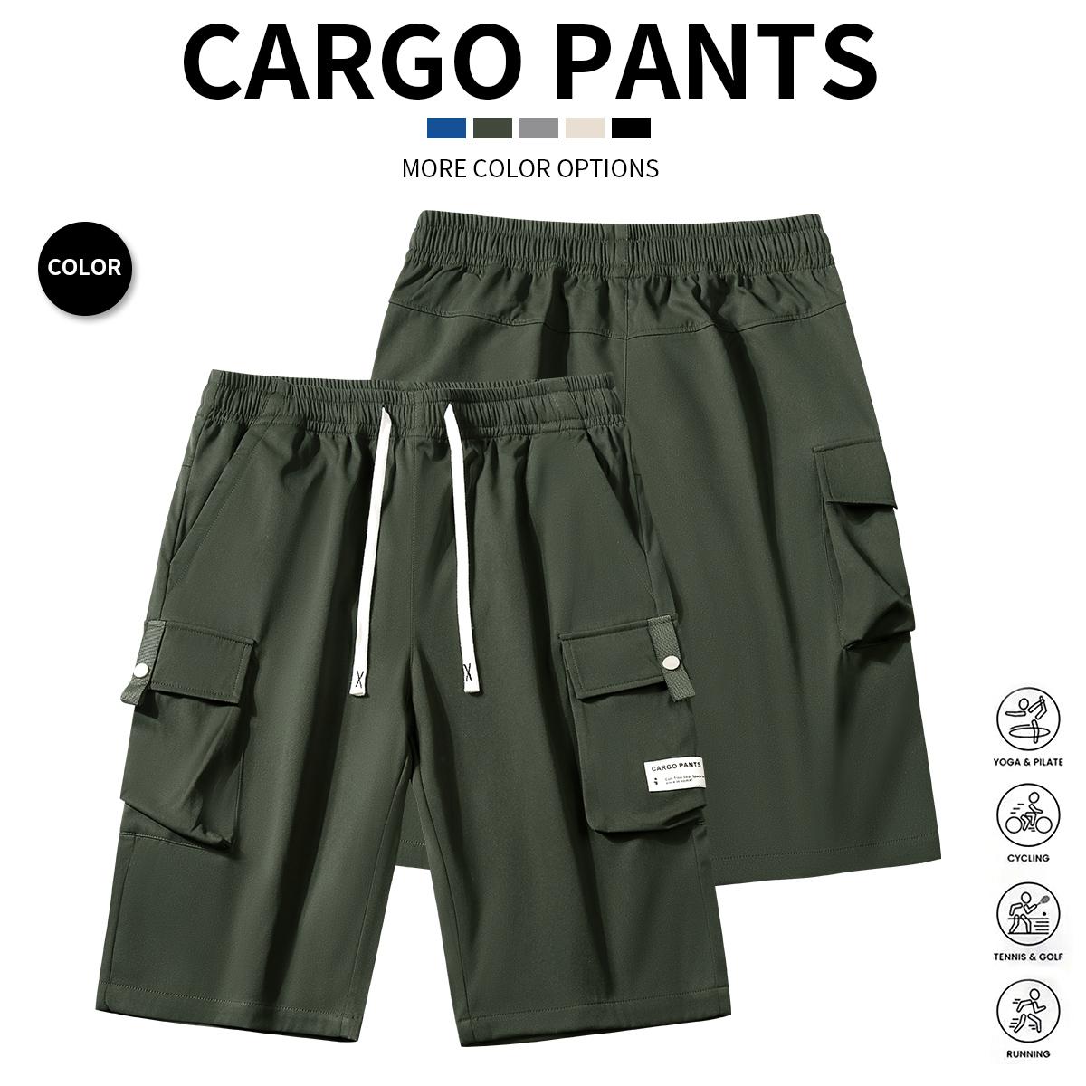 Men's Outdoor Work Pants Pack of 5 - Men's Multi-Pocket Tactical Training Pants - Durable Softshell Hiking Pants - Versatile Casual Spring & Autumn Hiking Pants - Machine Washable - Adjustable Elastic Waist Comfortable Pants