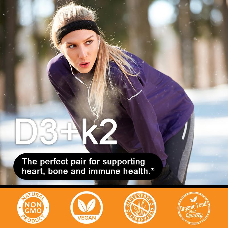 Your Capsules D3 + K2 Vitamin Supplement,Supports Immune System,Heart,Bones,120 Vegen Capsules Healthcare Dietary Bathroom Your Capsules D3 + K2 Vitamin Supplement,Supports Immune System,Heart,Bones,120 Vegen Capsules Healthcare Dietary Bathroom