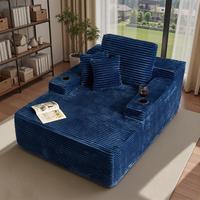 Blue Plush Corduroy with Cup Holders Basic model