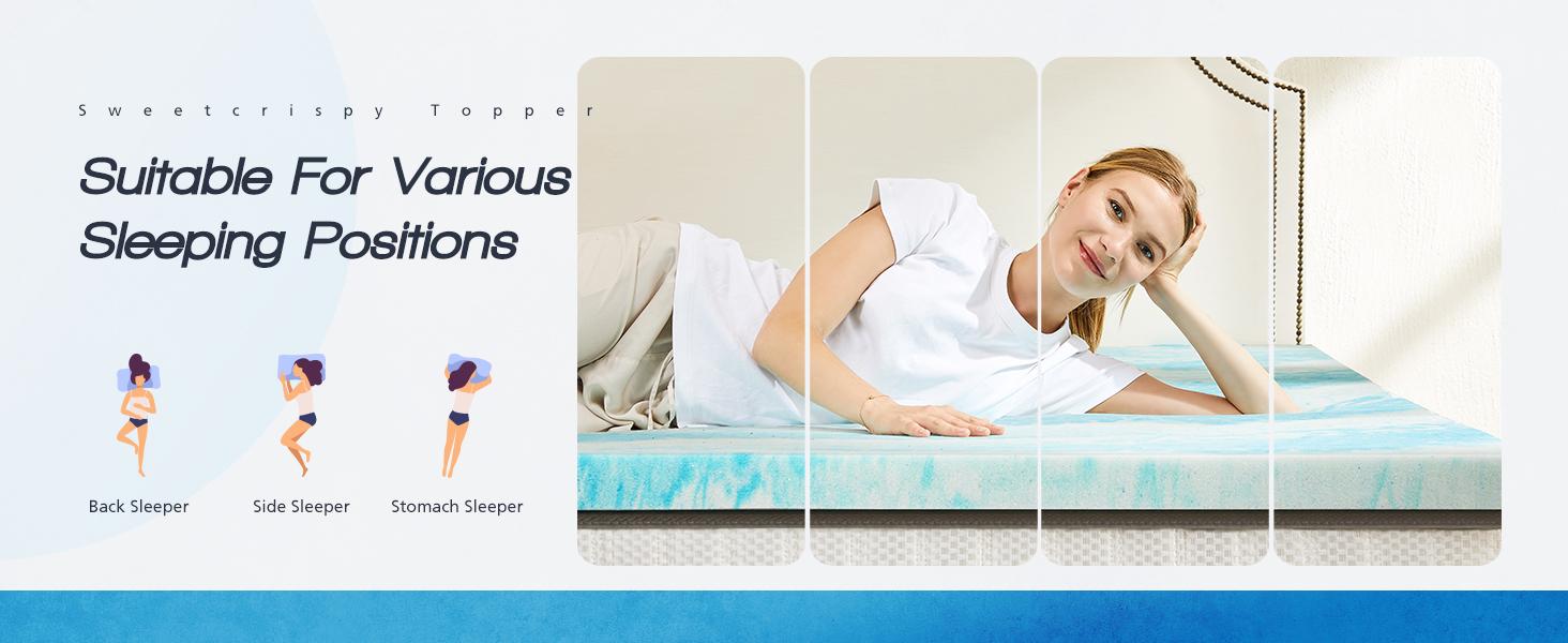 【Deal】FurnishFlex Memory Foam Cooling Gel Swirl Infused Bed Topper Mattress Topper sweet furniture mattress comfort