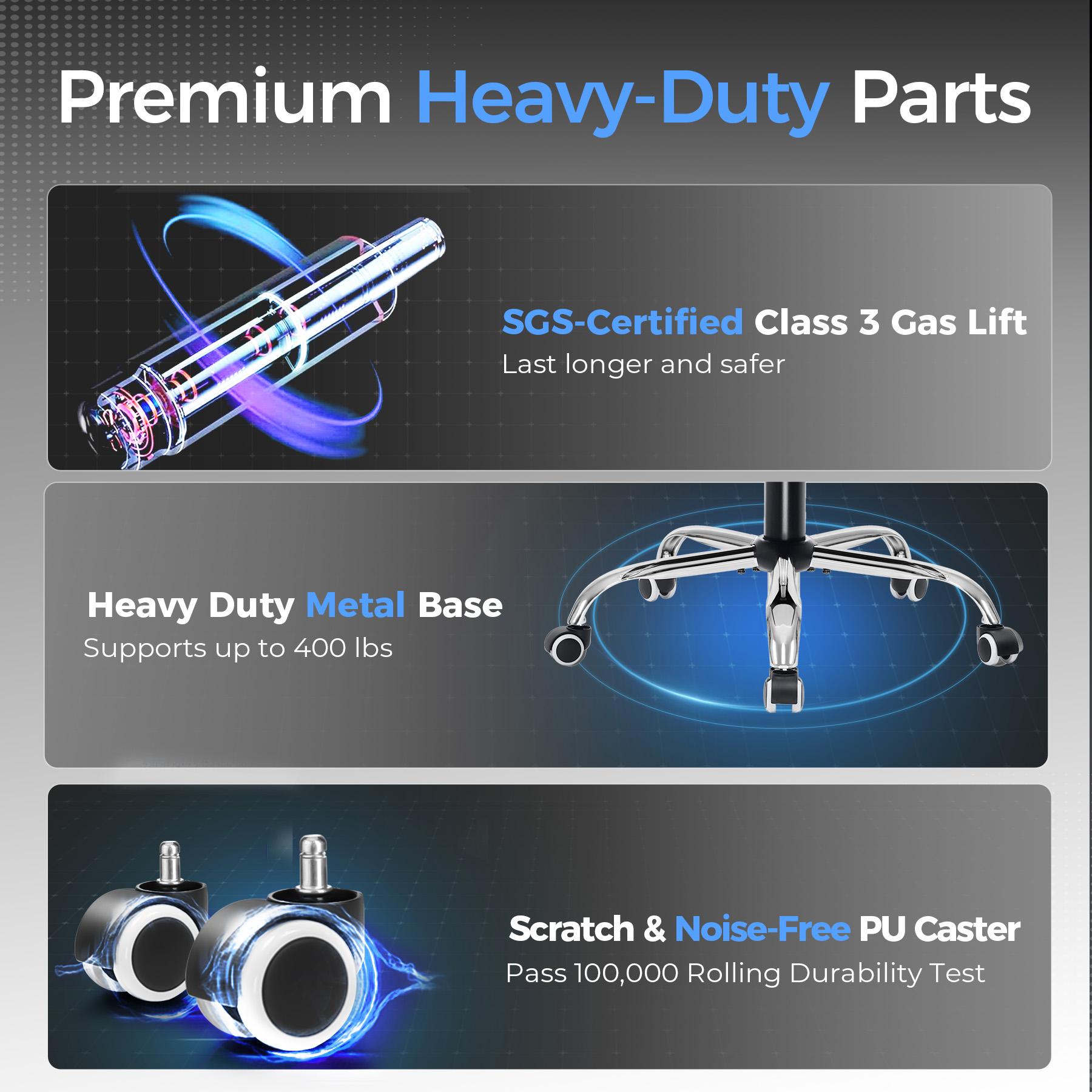 【2026 Promotion】COMHOMA Big and Tall Office Chair 400LBS Wide Ergonomic Gaming Chair with Deluxe Embossing Leather with Foot Rest 150°Reclining Adjustable Armrests Pocket Spring Back Support and Without Pillow