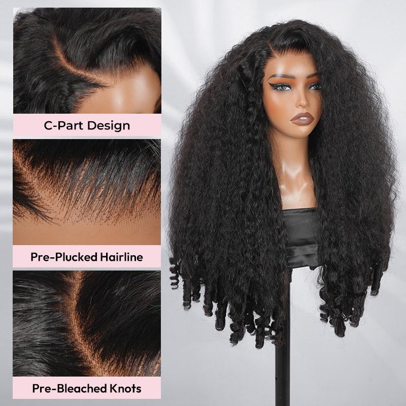 [C-Part Design Wigs] West Kiss 220% Density Glueless Kinky Burmese Curly Right Side Part 7x5 Lace Closure Wigs With Spiral Curls Ends Pre Plucked Hairline