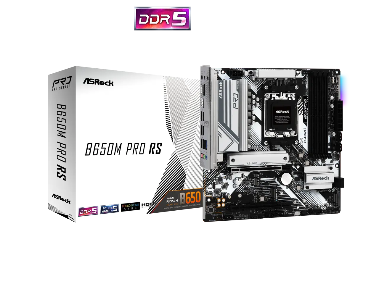ASRock B650M PRO RS AM5 AMD B650 Micro ATX Motherboard
