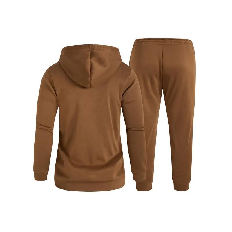 Men'S Complete Outfit - Stylish Hooded Sweatshirt & Joggers Set with "BLACK" Print, Gray Casual Streetwear, Long Pants, and Matching Hoodie, Perfect for Fall/Winter, Cozy Clothing | Sporty Look | Nonstretch Fabric