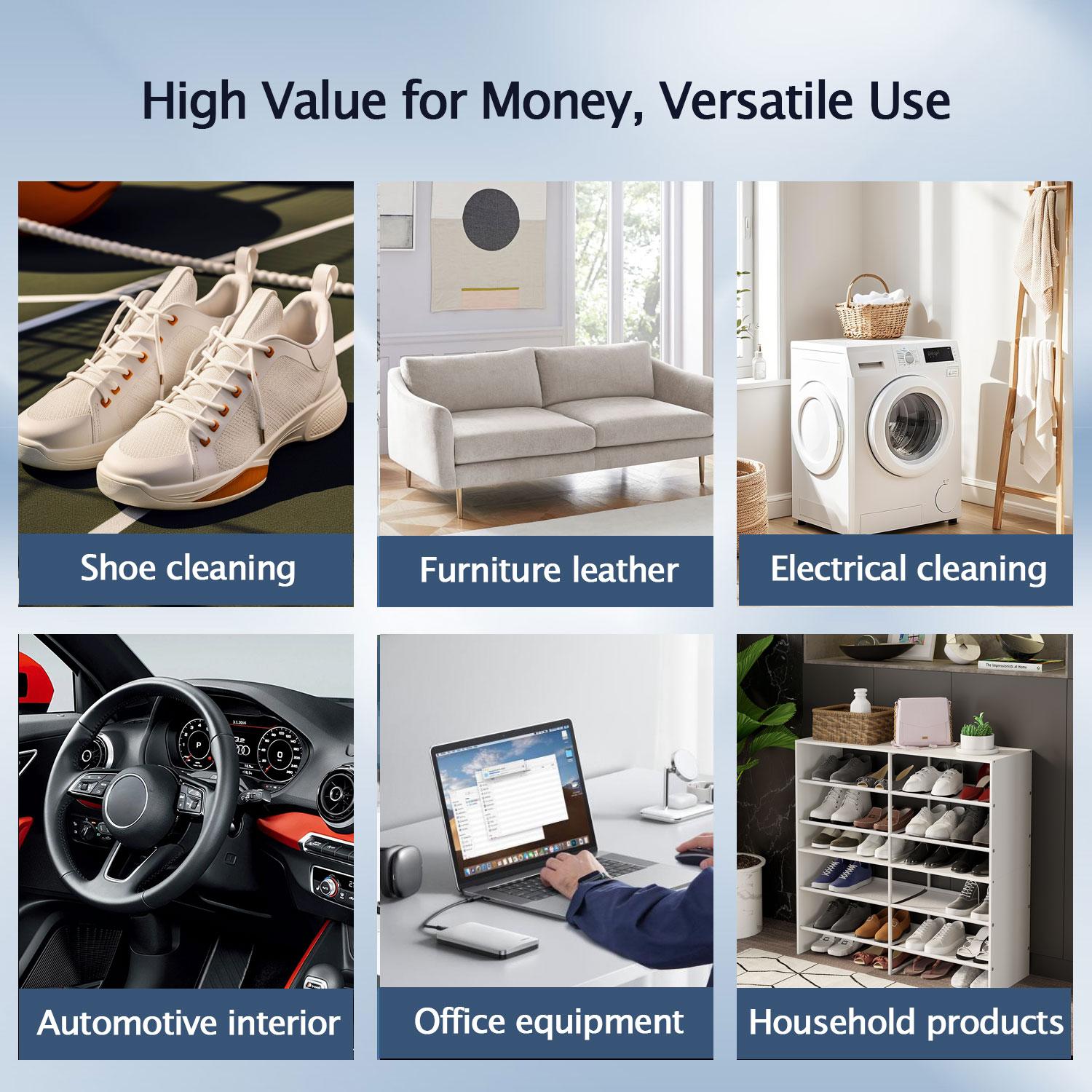 White Shoes Cleaning Cream Multi-Purpose Paste for Sneakers Leather Shoes Sofas Pool Grime Sink Bathroom Stains Powerful One-Brush Clean 1 Box Pack