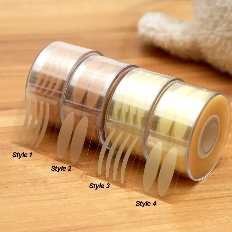 600 Pcs Eye Lift Strips Double Eyelid Tape Clear Gray Eyelid Stripe Big Eyes Invisible Double Fold Eyelid Sticker Makeup Tools Double Eyelid Enhancer