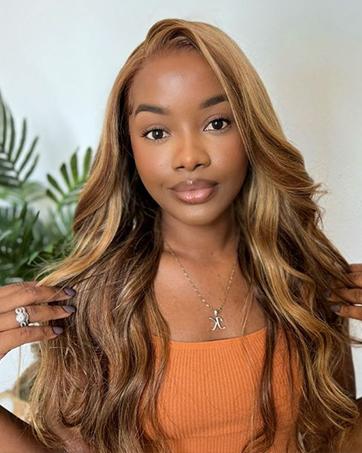 Honey Blonde Lace Front Wig Human Hair 13x4 HD Transparent 4/27 Highlight Ombre Lace Front Wigs Human Hair Pre Plucked With Baby Hair 180% Density Body Wave Glueless Wigs