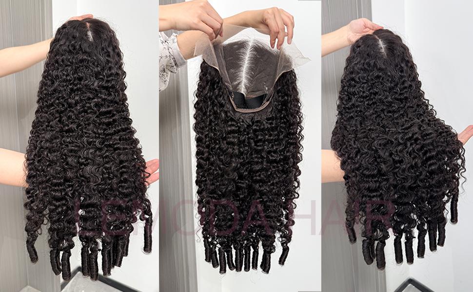 【Hot】Lemoda 200% Density Full 13x6 SKINLIKE Real HD Lace Frontal Burmese Curly Virgin Human Hair Wigs Invisible 0.1mm Ultra-thin Frayed Ends Lace Front Wig Pre Plucked Tiny Knots