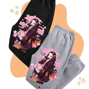 Anime Nezuko Demon Slayer Sweatpants, Unisex Streetwear Casual Outfit Comfortable Wear for Men & Women