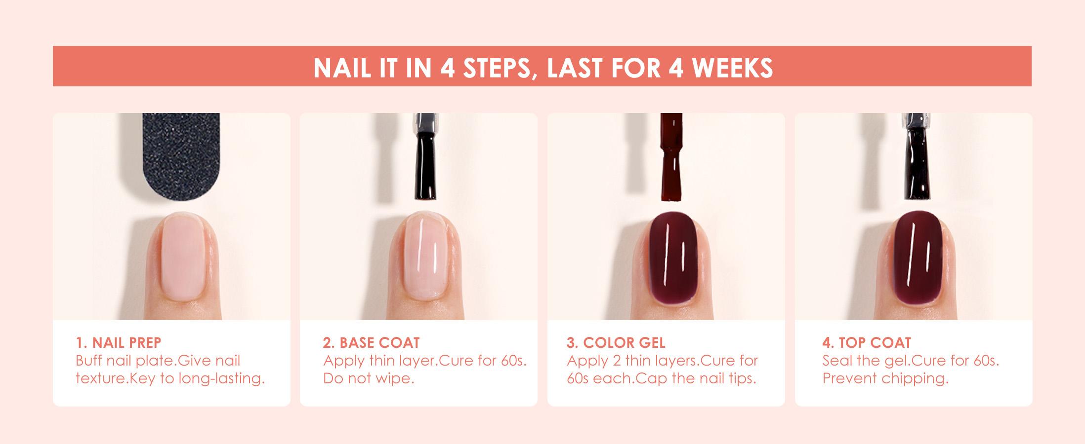 BUBU CANDY 6pcs 15ml Gel Nail Polish Set with LED Light Rubbing Strips Non Toxic Vegan Kit for Cuticles DIY Nails Honey Cocoa Amber Powder Ice Crystal White Mocha Powder Lotus Root Starch