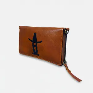 Frontier Rodeo Genuine Leather Black Embroidered Organizer Bag | Houston Livestock Show and Rodeo