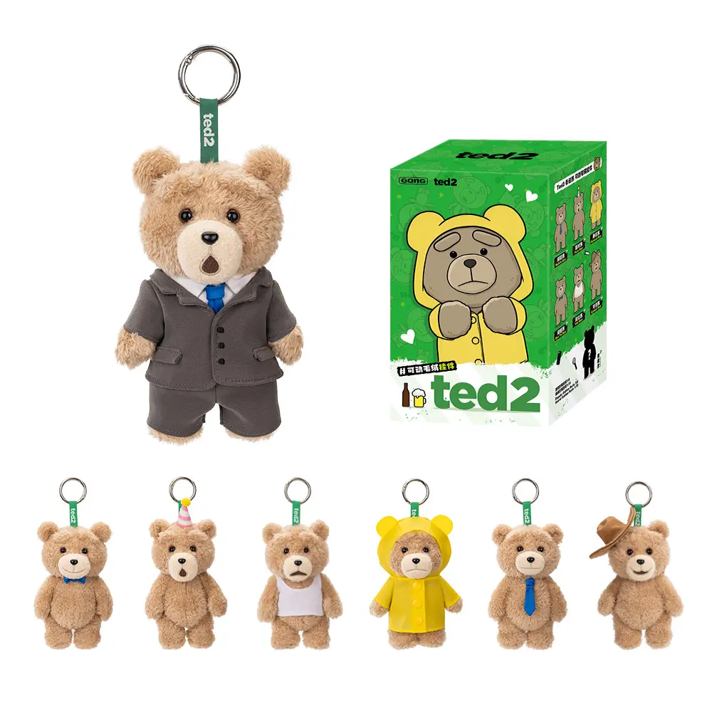 POP MART Ted2  Teddy Bear  Action Plush Pendant