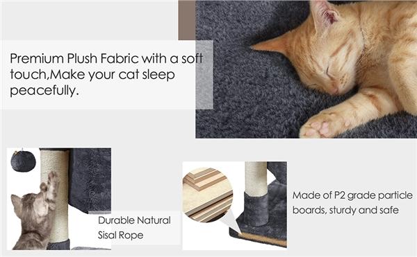 Yaheetech 23.5″ H 2-Level Christmas Cat Tree Tower Condo with Wide Perch and Scratching Posts Cat Pet Climbing Tower, Cat House Activity Center Furniture for Kittens, Cats and Pets