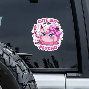Cute Jigglypuff Poke Sticker - Laptop, Water Bottle Sticker Family Sticker for Laptop, Car and Tumbler