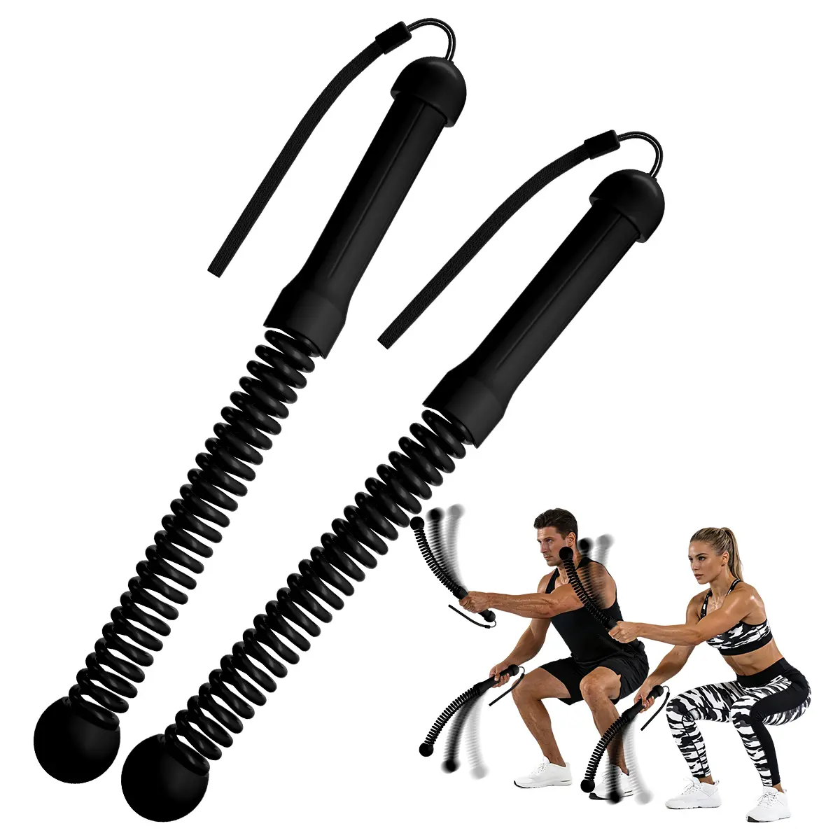Cordless Weighted Ropeless Battle Ropes (Cordless Battle Rope Design) - Unisex Portable Home Gym Equipment for Fitness Enthusiasts, Grip Strengtheners & Chest and Arms Trainers, Quiet HIIT Full Body Trainer, Indoor & Outdoor Ready