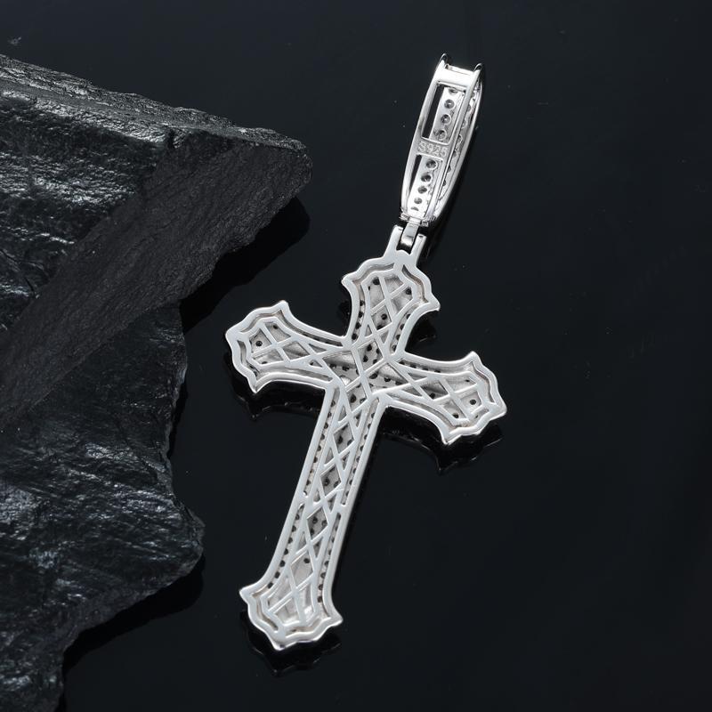 【##P681】Cross Pendant UCCIYO S925 Sterling Silver Synthetic Moissanite Pendant Necklace for Women Men Hip Hop Jewelry Gift Cross
