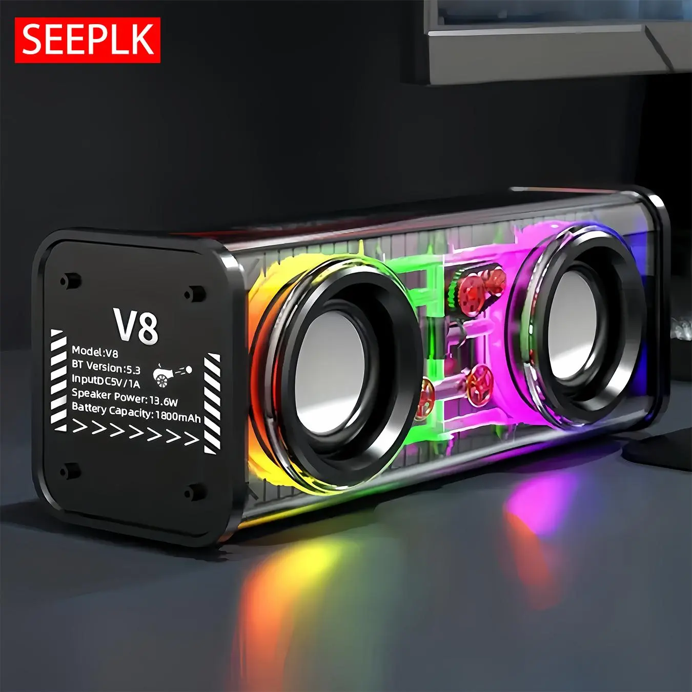 Wireless Bluetooth-compatible Speaker, Wireless Bass Speaker, Portable Wireless Speaker with Long Play Time, USB Rechargeable Speaker, Wireless Pairing Speaker Suitable for Home, Outdoor, Supports TF, Wireless Audio, Portable Speakers