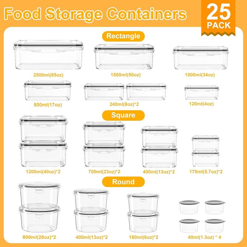 [LIMITED TIME DEAL] 40 Pcs Large Plastic Airtight Food Storage Container Set (20 Containers+20 Lids) Leakproof, BPA-Free, Labels&Marker, Kitchen Organization