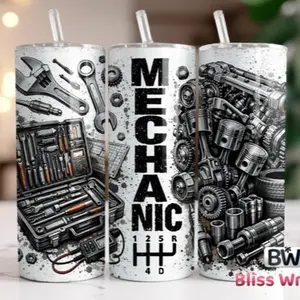 Mechanic | 20oz sublimation transfer print out (TRANSFER ONLY, NOT A FINISHED TUMBLER)