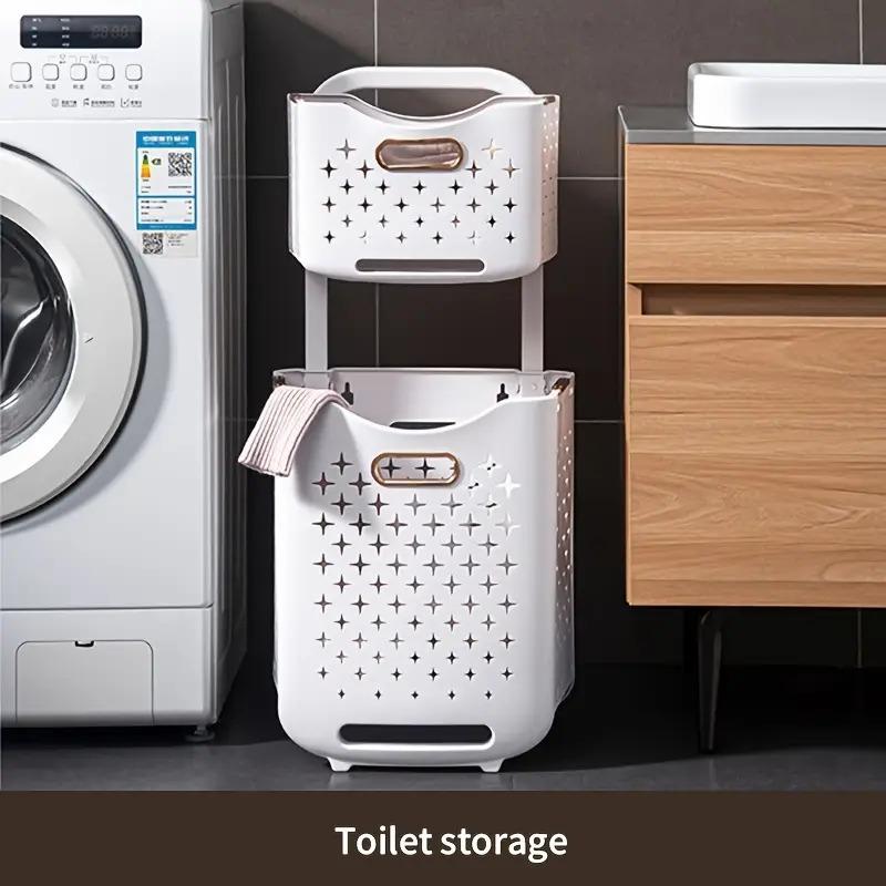 Foldable Rolling Storage Basket with Wheels - Extra-Large Capacity, Wall-Mountable, Space-Saving Organizer Laundry Room, Bedroom, Closet, And Small Spaces Laundry Basket- Stackable And Foldable Storage Bin for Home, Office, And More, Shelf Baskets