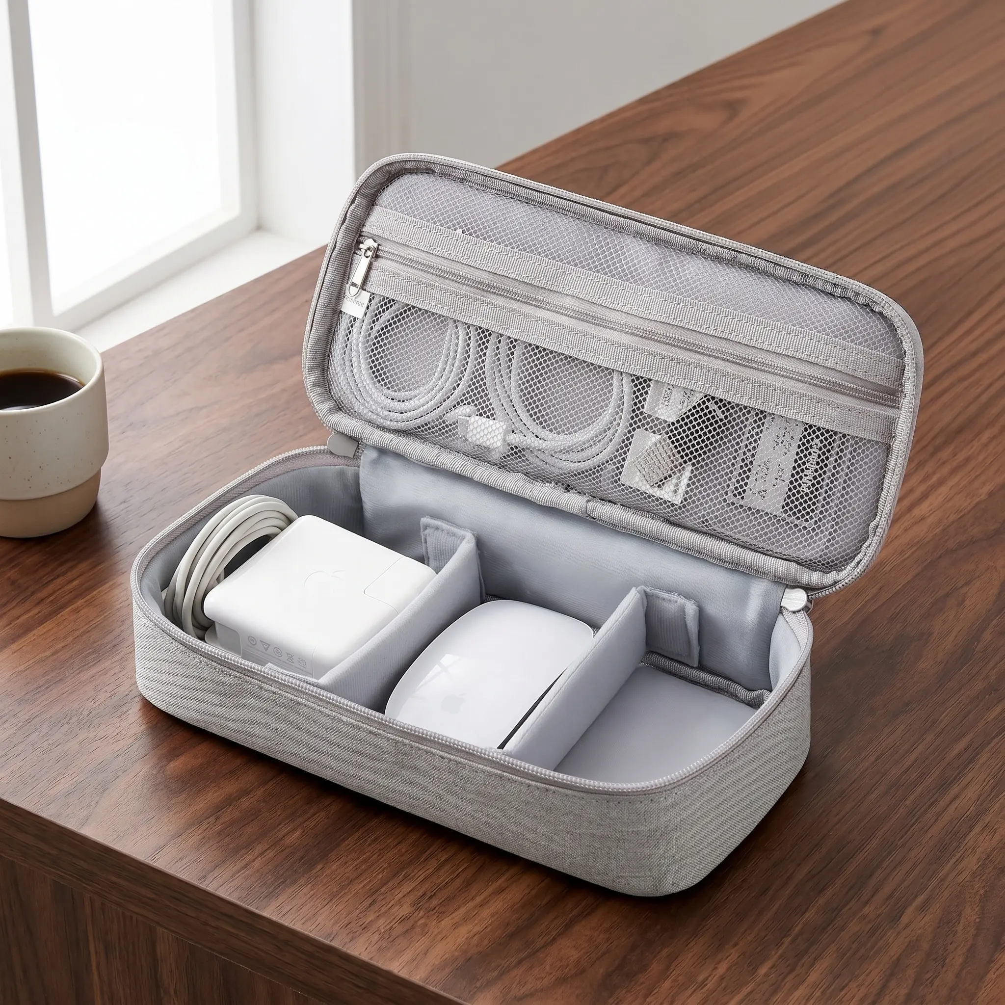 Electronics Travel Organizer Bag, 1 Count Durable Portable Tech Accessories Storage Pouch Carrying Case for Cables, Chargers, Power Banks and Hard Drives, Travel Storage Bag-MM1