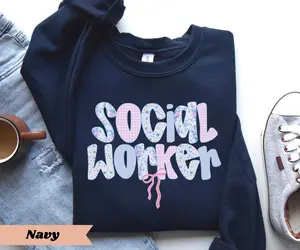 Social Worker Sweatshirt , School Counselor Tee MSW LSW, School Social Worker Grad Gift Therapist