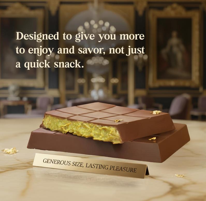 Dubai Chocolate Bar Pistachio – 2.6 oz Premium Dessert with Pistachio Cream & Kataifi Filling | Gourmet Dubai Chocolate Filling | Elegant Gift Chocolate