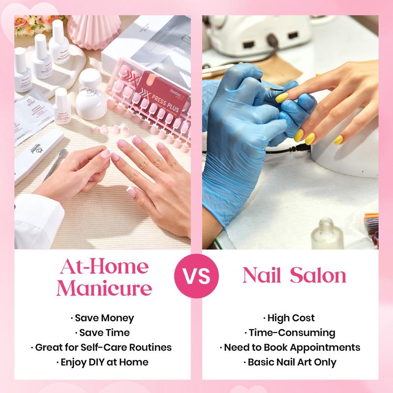 [Exclusive to TTS]Beetles Heart Glow French Tip Press On Nails 7 Colors Pink Glitter Red French Tip Nails Short Square Almond Fake Nail Tips,Soft Gel Nail False Nails,DIY Nail Art Salon Quality Manicure Valentine's Day Gift For Women