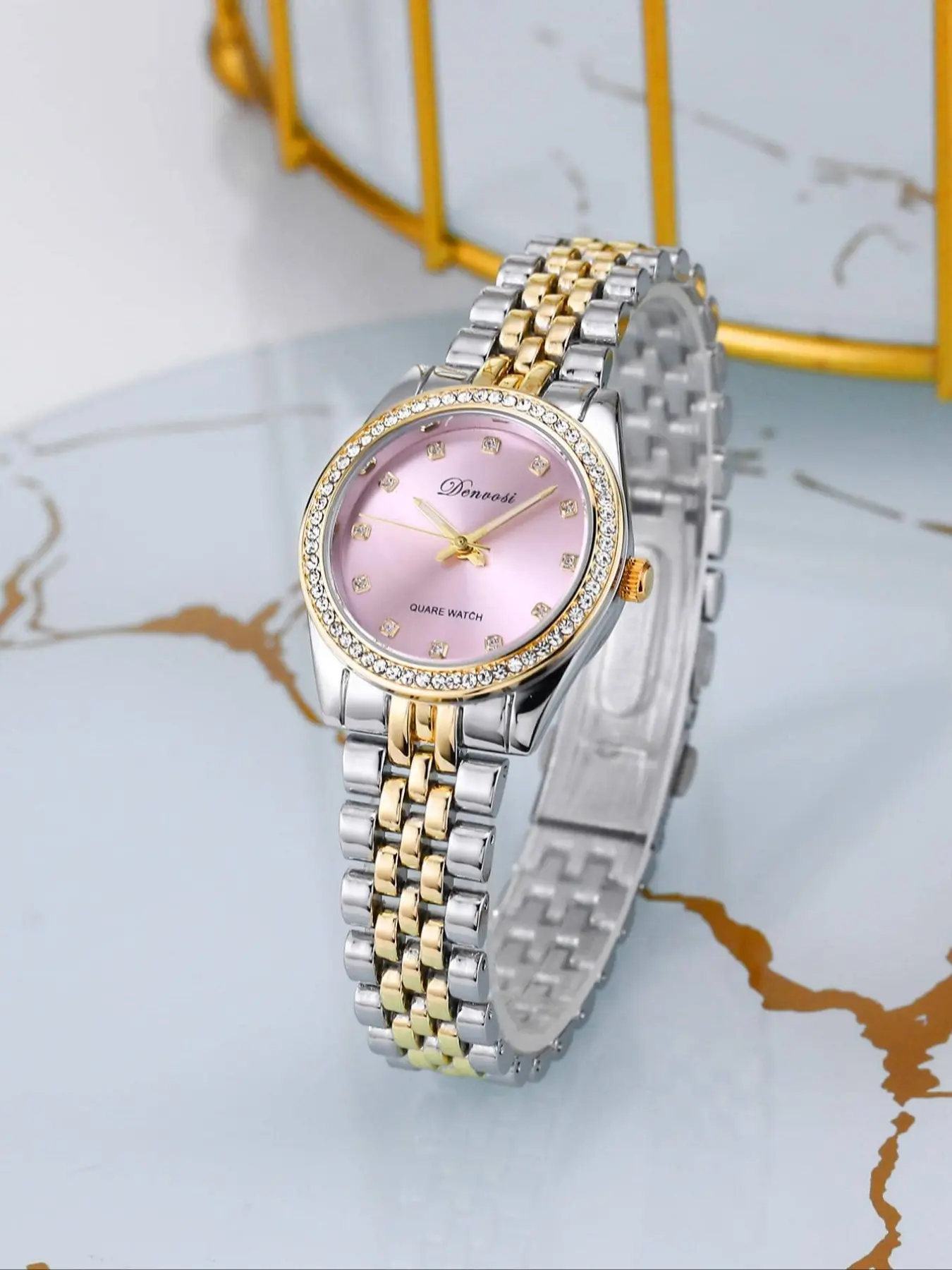 Women's Elegant Silver-Tone Round Dial Quartz Watch, Stainless Steel Wristwatch with Analog Display, Gift for All Seasons, Exquisite Rhinestone Wrist Watch