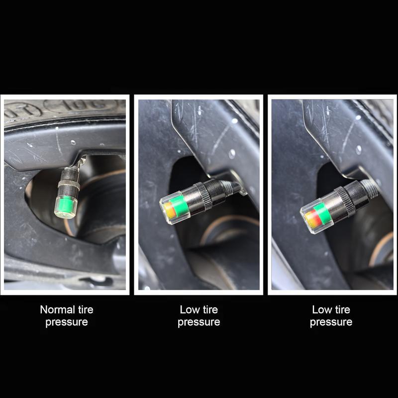 4 PCS Car Tire Pressure Monitor Valve, tire valve stem caps, car tire caps,tire pressure caps,Tire Pressure Monitor Valve Stem Cap for Medium-Sized, Small, Motorbikes, Bicycles