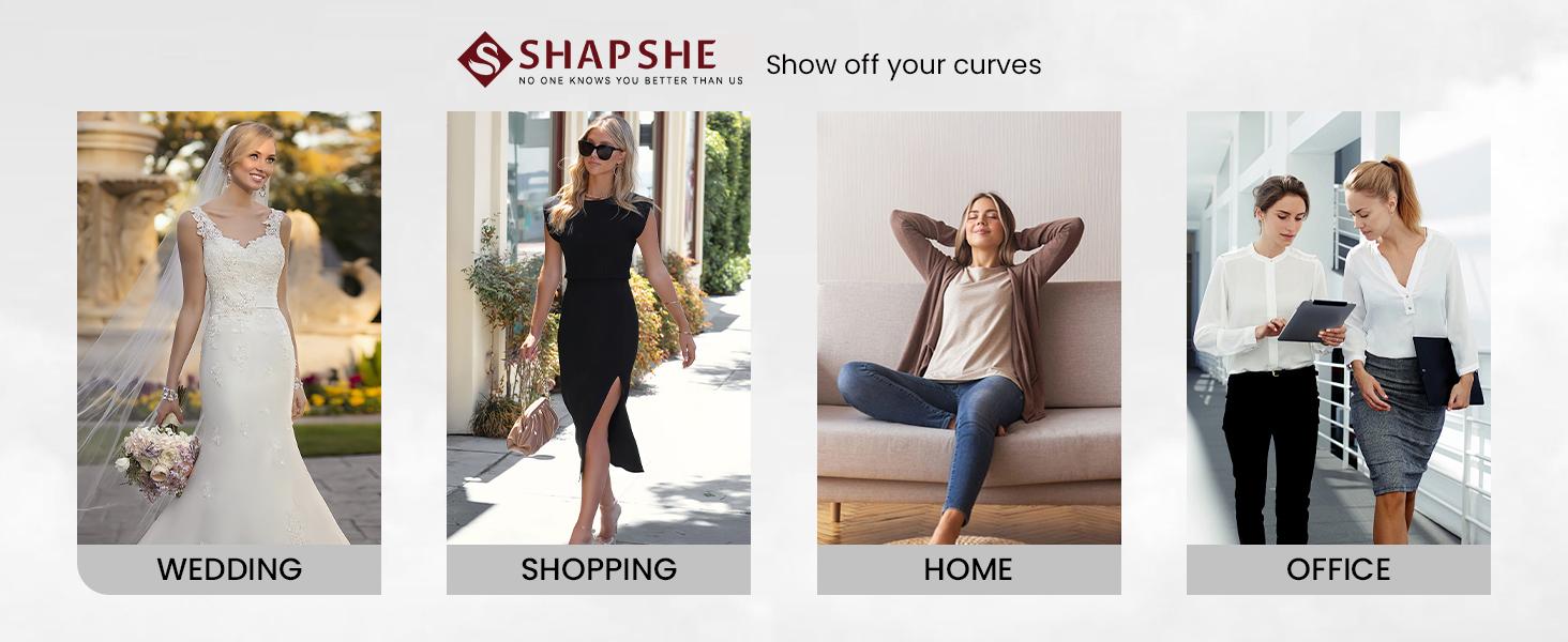 SHAPSHE Thong Bodysuit for Women Seamless Tummy Control Shapewear Strapless Body Shaper with Built In Bra