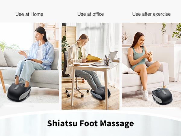 Nekteck Foot Massager Machine with Heat, Deep Kneading Shiatsu Foot Massager with Air Compression, Multiple Massage Modes & Adjustable Intensity