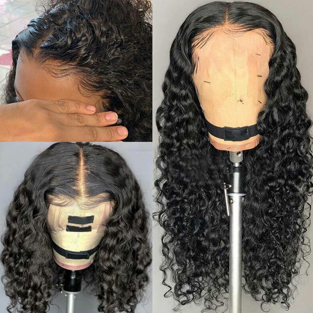 Iwish HAIR 26 Inch Water Wave Human Hair Wigs 13x4 HD Transparent Lace Front 100% Virgin Hair 30 Inches 180% Density Pre Plucked Curly Lace Frontal Wigs for Black Women water  wave  wig
