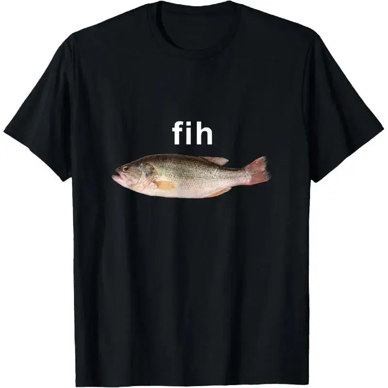 100% Cotton “Fih” Funny Misspelled Fish Meme, Simple Humor T-Shirt