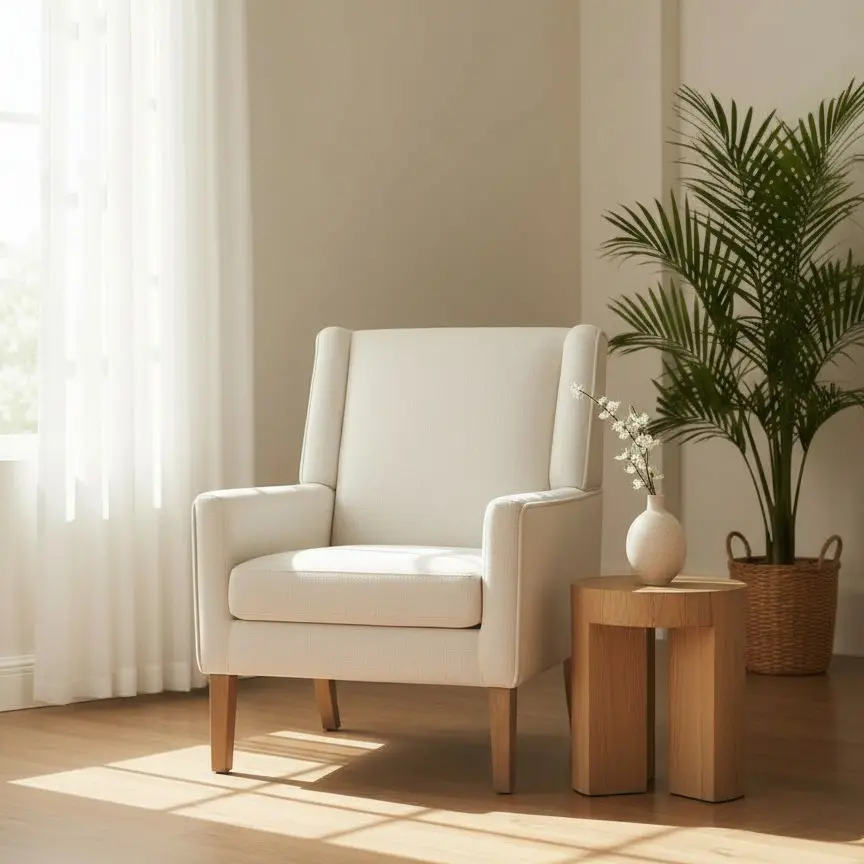 COLAMY Wing-back Accent Chair Modern Fabric Upholstered Armchair Comfortable & Stylish with 5.5" Thick Seat Cushion Ergonomic Backrest Firm Spring Support 36.22 H x 28.74 W x 28.94 D 300 LB Capacity