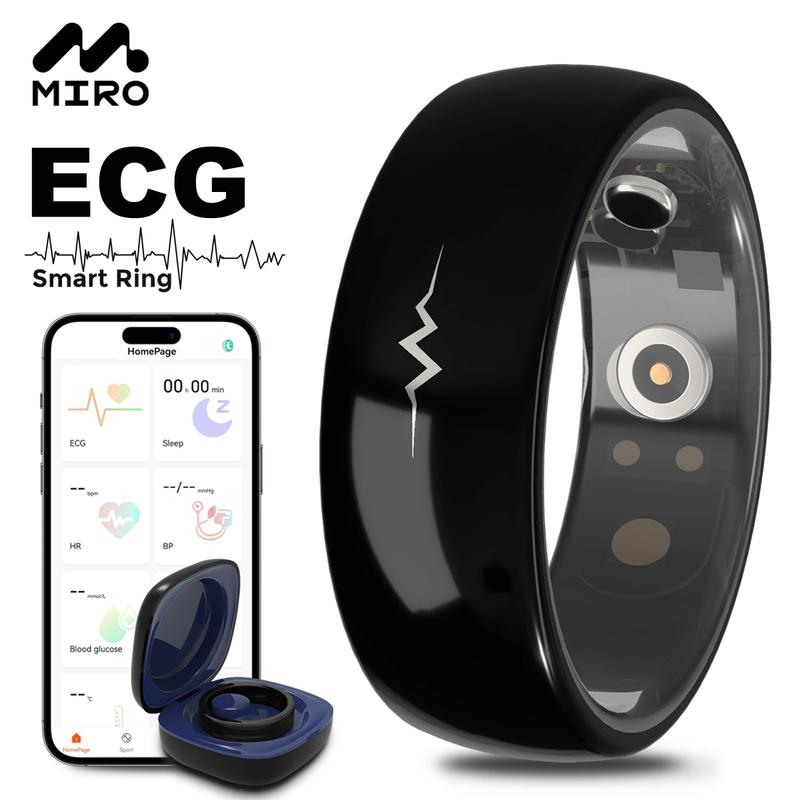 MIRO R1E ECG Monitor Smart Ring - Comprehensive Health Monitoring, Blood Pressure, Heart Rate & Blood Oxygen, Sleep, Waterproof, Android Watch, Fitness Tracker