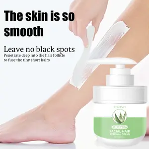 ROZINO Aloe Vera Hair Removal Cream 100g White Pump Jar for Smooth Skin No Black Spots Gentle Depilation for Facial Body