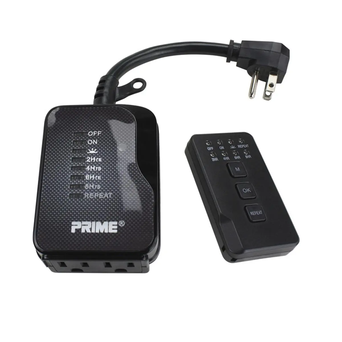 PRIME-LINE 3001318 Outdoor 24-Hour Programmable Timer, Wireless Remote-Controlled, Wall-Mountable, Black