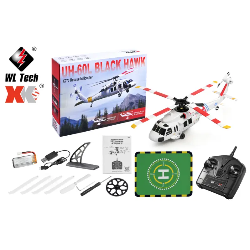 K270 Black Hawk UH-60L Brushless RC Helicopter RTF – Realistic Military Model, 6-Axis Gyro, Altitude Hold, Optical Flow, Beginner Friendly, Kids & Adult Gift