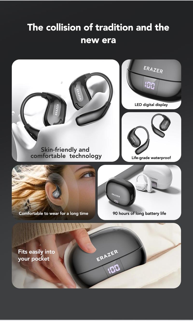 ERAZER XT66Pro OWS Wireless Bluetooth Earphones HIFI Sound Quality Light-Weight Headphones Built-in Microphone