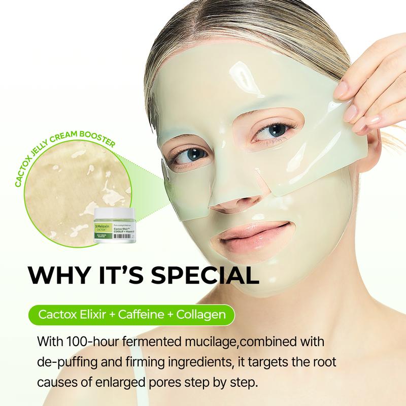 [Dr.Melaxin Official] CACTOX DE-PUFFING PORE TOX MASK SET with Cactus Cooling Reduce Puffiness & Pore Tightening for Visible Pore Care Skin Repair
